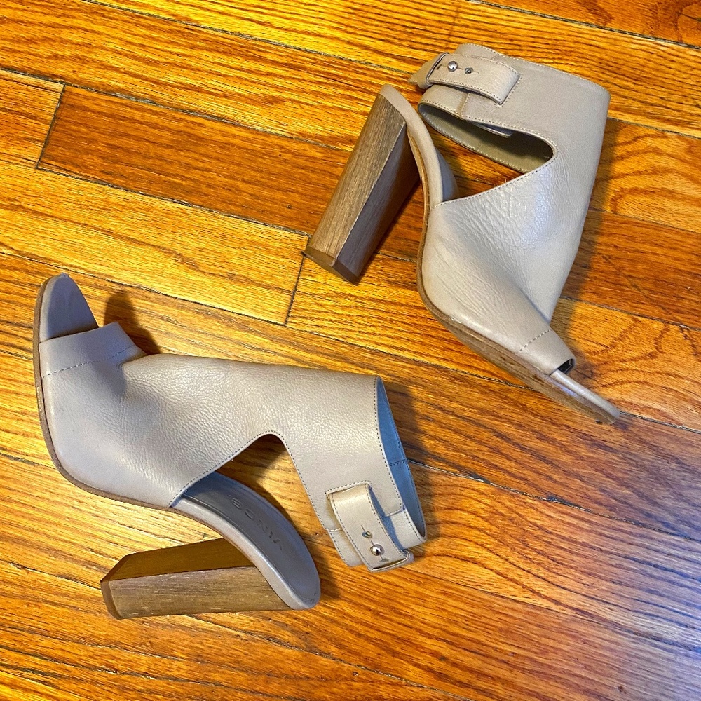 VINCE block heel sandals, Size: 6.5, Beige